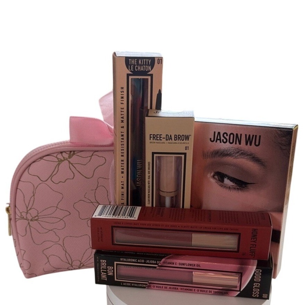 Jason Wu Beauty 6-Piece Makeup Set Lip Gloss Liner Brow Patches Pouch